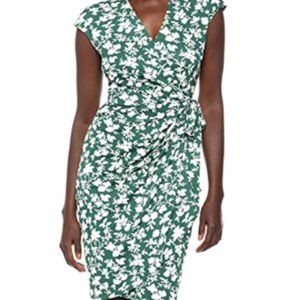 Lark & Ro Cap Sleeve V-Neck Jersey Wrap Dress